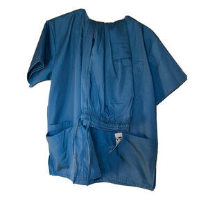 Pandamed Nursing Scrub Set Women Top& Pants Caribbean Blue Color Size M Pockets